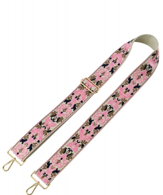 Wide Tribal Pattern Guitar Strap SS050V PINK/BEIGE